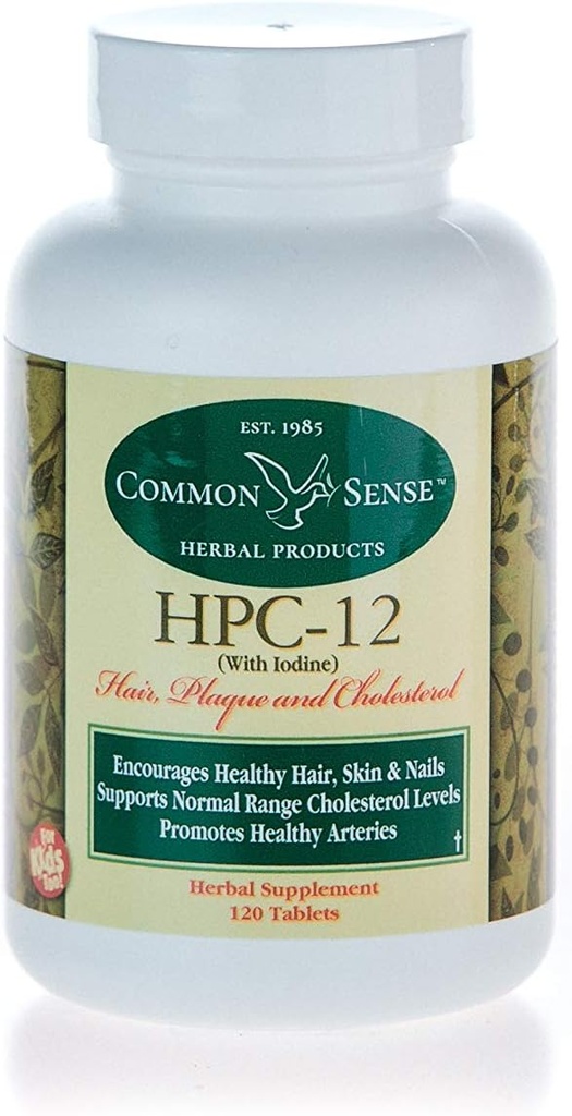 Common Sense Herbal Tuotteet HPC-12 (270): Hiukset, Plaque ja Kolesteroli Jodi