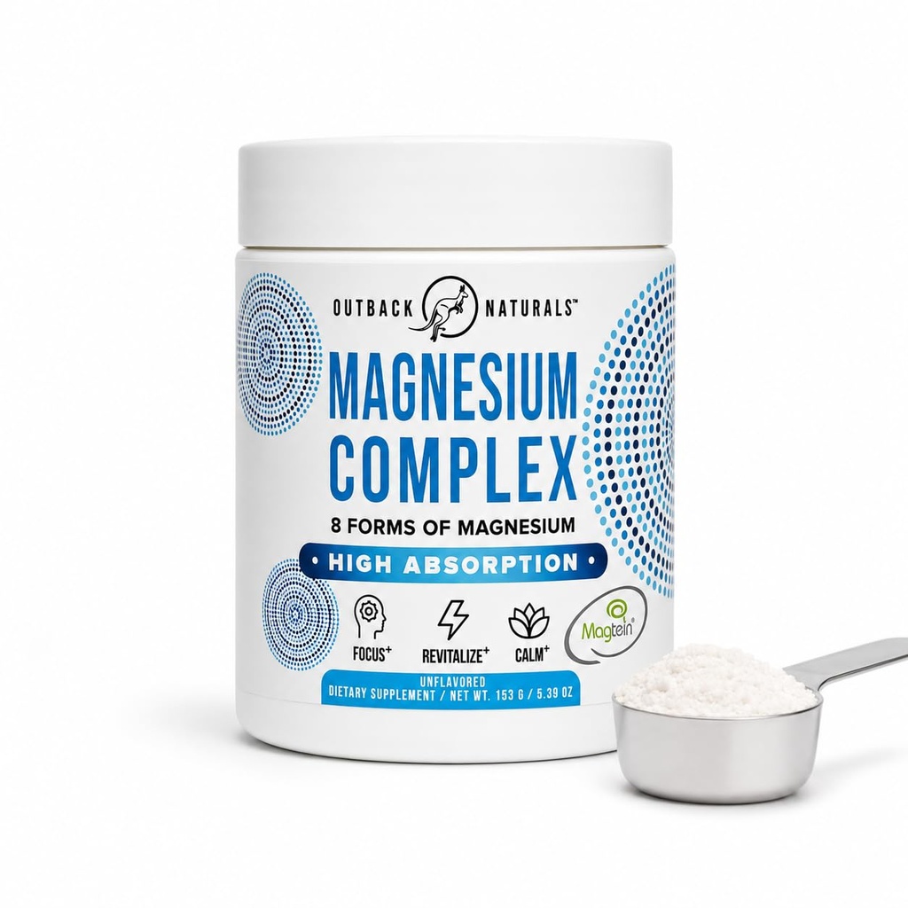 Magnesium Complex Powder - 8 Tyypit magnesiumia, L-treonaatti (Magtein), Glycinate, Malate, ja enemmän aivojen terveyttä, rentoutumista, maksimaalinen imeytyminen - makuamaton, 30 tarjoilua