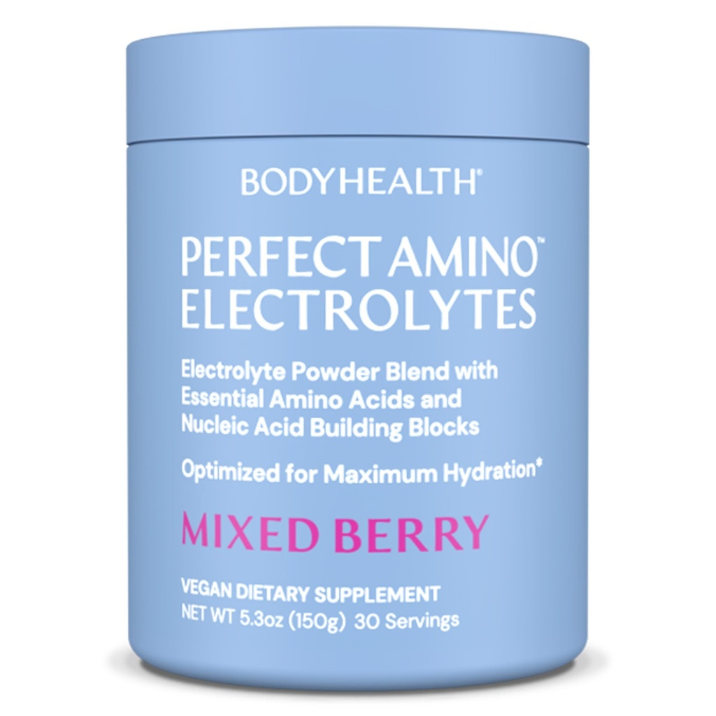 BodyHealth PerfectAmino Electrolytes Powder No Sugar, Keto Sugar Free Fasting Electrolytes Drink Mix, Hydration Powder with Trace Minerals - Mixed Berry - 30 Tarjoilut