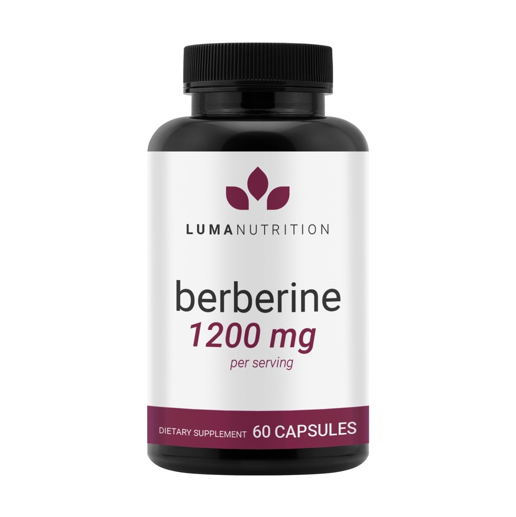 Luma Nutrition Berberine Supplement - Berberiini HCL 1200mg per Serving - Vegan, Gluteeniton, ei-GMO - 60 kapselia