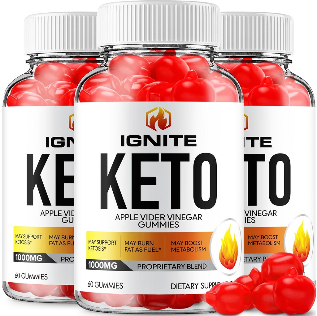 (3 pakkaus) Ignite Keto ACV Gummies - Advanced Formula Ignite Keto Plus ACV Gummies Apple Siideri Viinietikka Ignite ACV Dietary Supplement (180 Gummies)