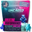 Kreatiini Monohydraatti Gummies 5G - herkullinen sininen vadelma maku, Max Strength lihasten kasvua, nopea absorbing miesten ja naisten - Premium Kaikki luonnolliset, Lab testattu - 30 Tarjoilut