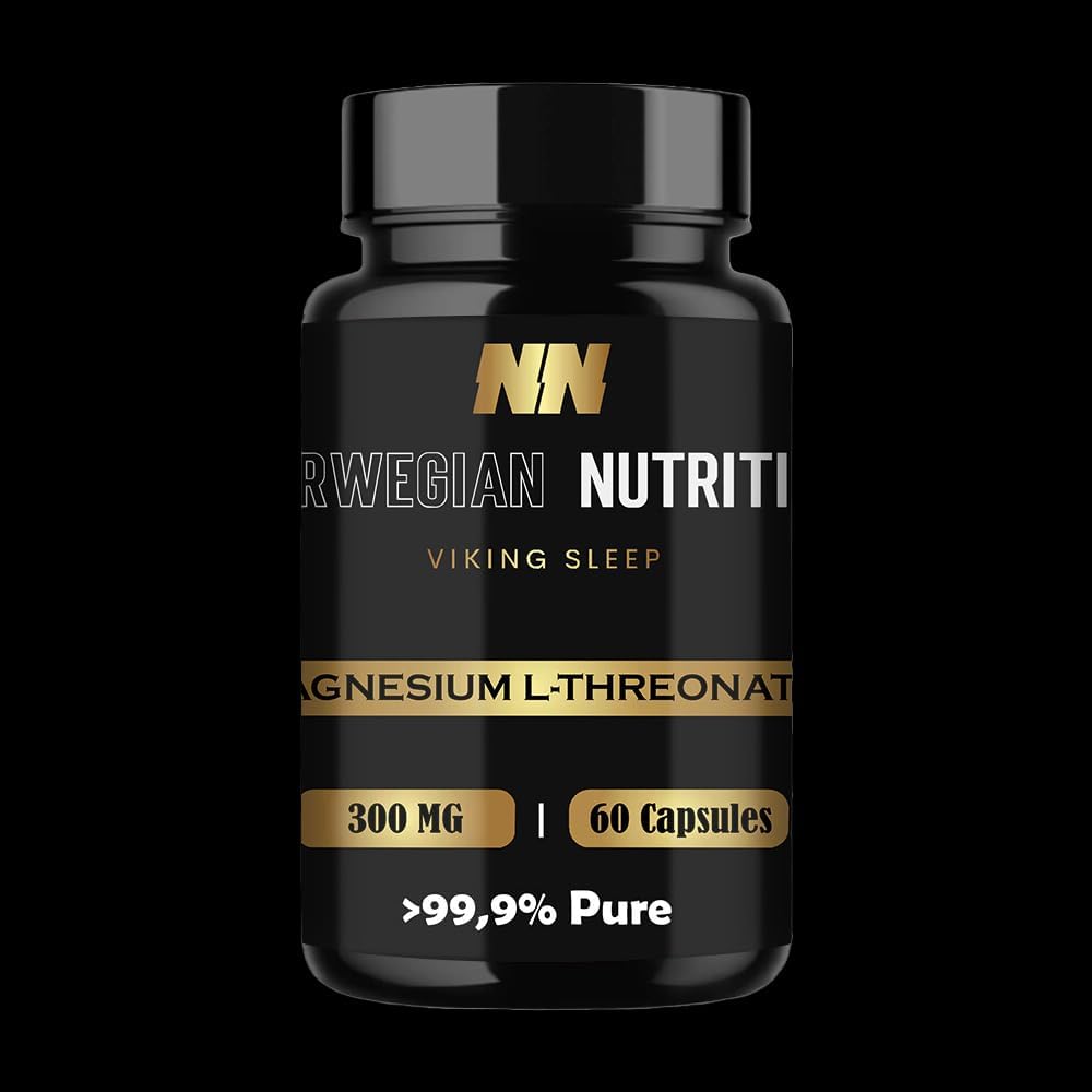 Magnesium L-Treonate, 60 kapselia 300MG! (ei 144MG Like Others) - Paranna elämääsi - Parempaa unenlaatua ja keskittymistä, muistia, huomiota ja kognitiivisia toimintoja - yli 99,9% Pure!! Gluteeniton.