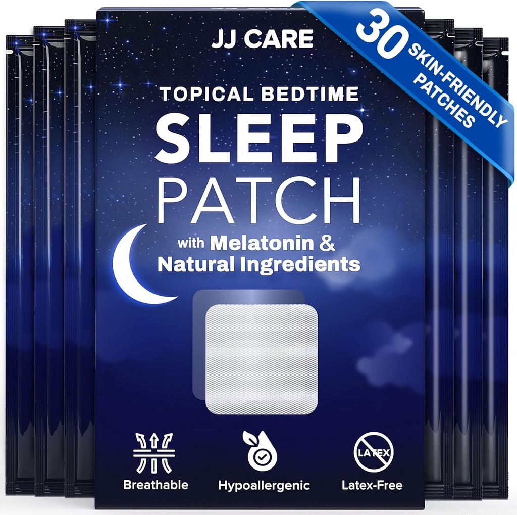 JJ CARE Sleep Patchs 30 PCS, unilääkkeitä aikuisille extra vahvuus, luonnollinen ja toksiinivapaa uni Patch, Melatoniini Patch päiväkäyttöön, Melatoniini Natural Patch uni tuki