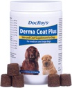Revival Animal Health Doc Roys Derma Coat Plus Skin & Coat Supplement för Medium / Lara hundar - 60 ct Chews
