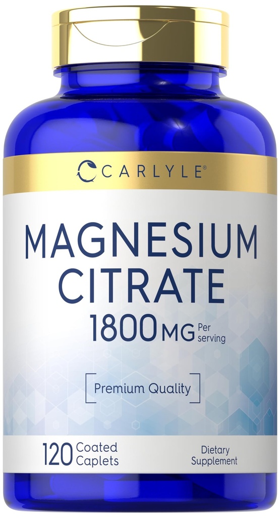 Carlyle Magnesiumsitraatti ... 1 800 mg... 120 päällystettyä kapselit... Kasvissyöjä...
