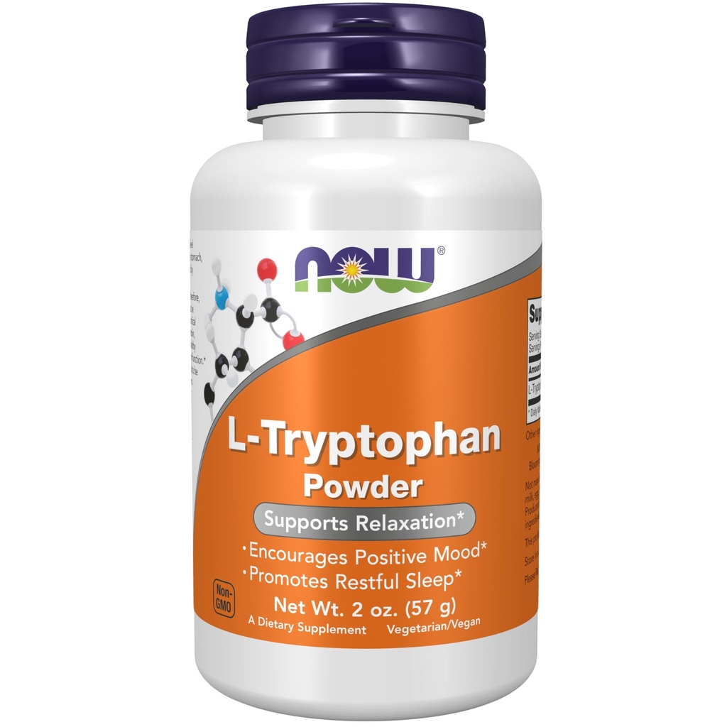 NYT elintarvikkeiden lisäravinteet, L-Tryptophan Powder, Free-Form, tukee rentoutumista*, Aminohappo, 2-Ounce