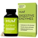 HUM Flatter Me Digestive Enzymes for Women & Men, Digestive Health Bloating Supplement med Ginger & Peppermint Leaf, Fast Acting Anti Bloat Pills Multi Enzyme för Debloating, Vegan, 60 Capsules