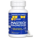 Magnesium Magtein L- treonaatti, Glycinate & Taurate ... 200 mg kelated Magnesium Complex... MagTech Magnesium Supplement for Rentoutuminen & Brain Health 90 kapselia