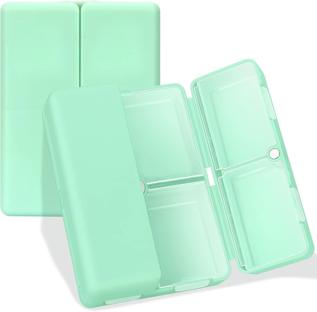 FYY Daily Pill Organizer, 7 Compartments Portable Pill Case Travel Pill Organizer, [Folding Design] Pill Box för handväska ficka för att hålla vitaminer,Cod Liver Oil, Tillskott och Medication-Green