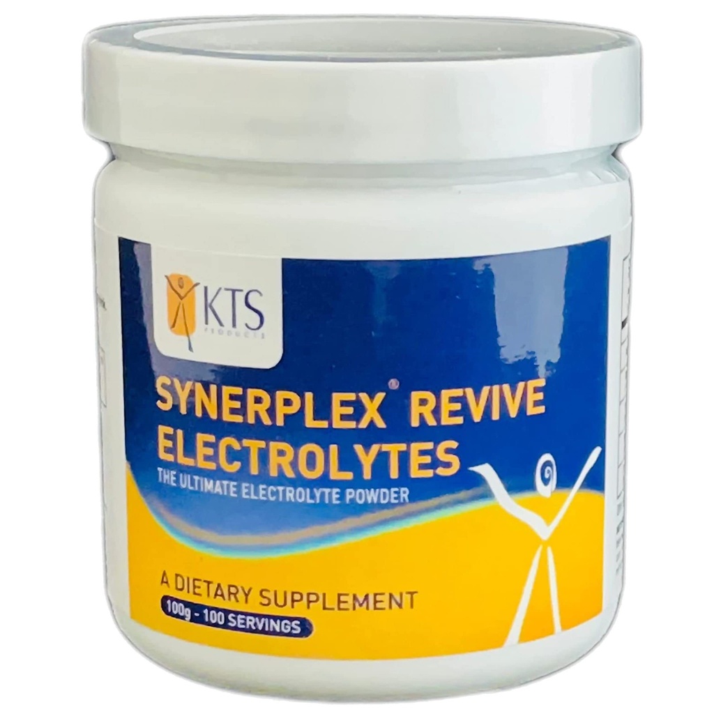 Synerplex® Revive Elektrolyyttijauhe on paras ja täydellisin Elektrolyytti Formula saatavilla. Auttaa hydratoimaan, myrkyttämään ja vähentämään kouristuksia