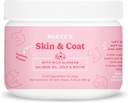 Bocce's Bakery Skin & Coat Supplement for Dogs, Daily Chews Made in the USA with Vitamiini E & Essential Favoth Acids, Tukee Terve iho & takki, Lohi, 60 t, punainen (DG-SP-SKIN60)
