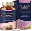 Totaria Inositol Supplement - 3075mg Myo-Inositol & D-Chiro Inositol Capules Plus D3-vitamiini, Folaatti, Ihanteellinen 40:1 suhde - Hormonaalinen tasapaino naisille & munasarja* Tuki Vegaani, Ei GMO - 120 Caps