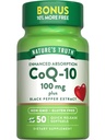 Naturens sanning Q10 100mg | 50 Softgels | Plus Black Pepper Extract | Non-GMO och Gluten Free Supplement