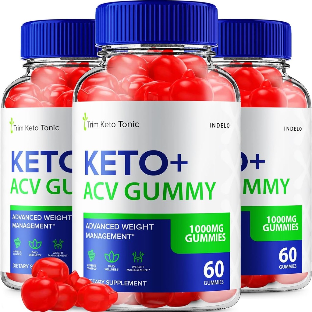 (3 pakkaus) Trim Keto Tonic Keto ACV Gummies, Trim Keto Gummies Weight Management Supplement, Trim Keto Tonic Reviews with Apple Sider Vinegar, Trim Keto Tonic Advanced ACV Gummies, B12 (180 Gummies)