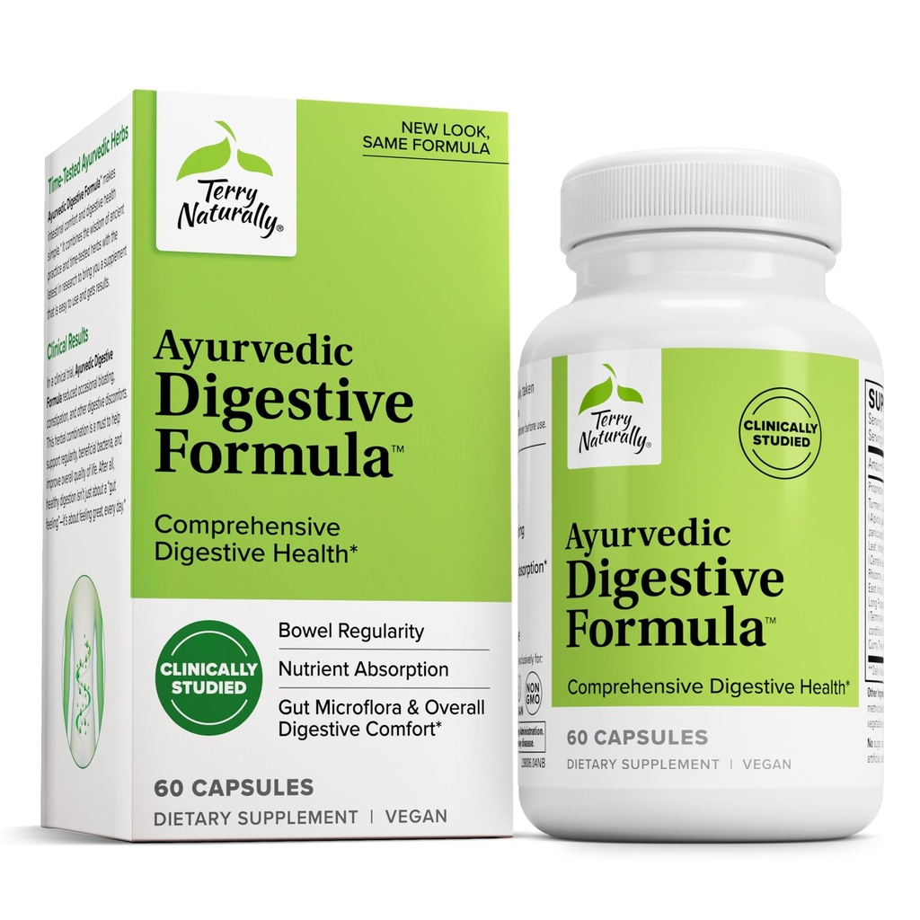 Terry Luonnollisesti Ayurvedic Ruoansulatuskanavan Formula - Ruoansulatuskanavan tuki Säännöllisyyttä - Tuki Bowel Health - Ravintoaine imeytyminen Tuki - Tuki Gut Health & Gut Microflora - 60 kapselia