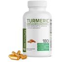 Bronson Turmeric Curcumine BioPerine - High Potency Premium Joint Support 95% Standarded Curcuminoids - Ei-GMO kapselit Black Pepper - 180 Count
