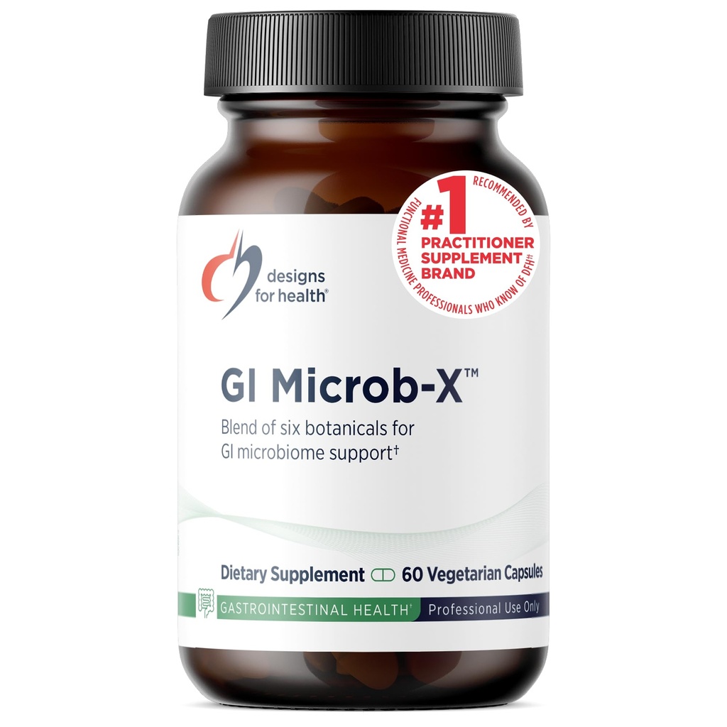 Designs for Health GI Microb-X - Kasvitieteellinen Gut Support, Cleanse + Detox Supplement Tribulus, Berberine + Barberry Extract - Kasvissyöjä + ei-GMO (60 kapselia)