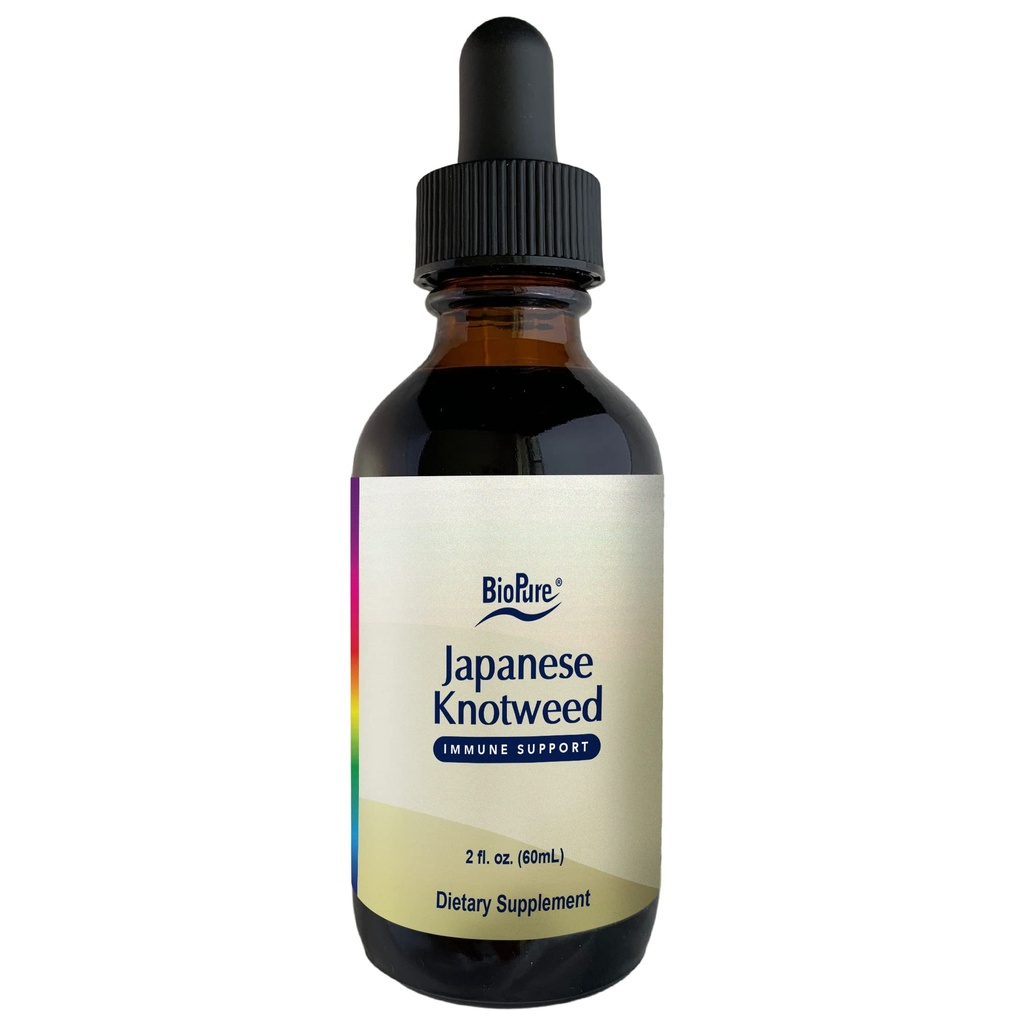 BioPure Japanese Knotweed Herbal Tincture - Potent Botanical Extract Rich i polyfenoler Inklusive Resveratrol för att stödja lever & immunfunktion, cellulär hälsa och mikrobiombalans - 2 fl oz
