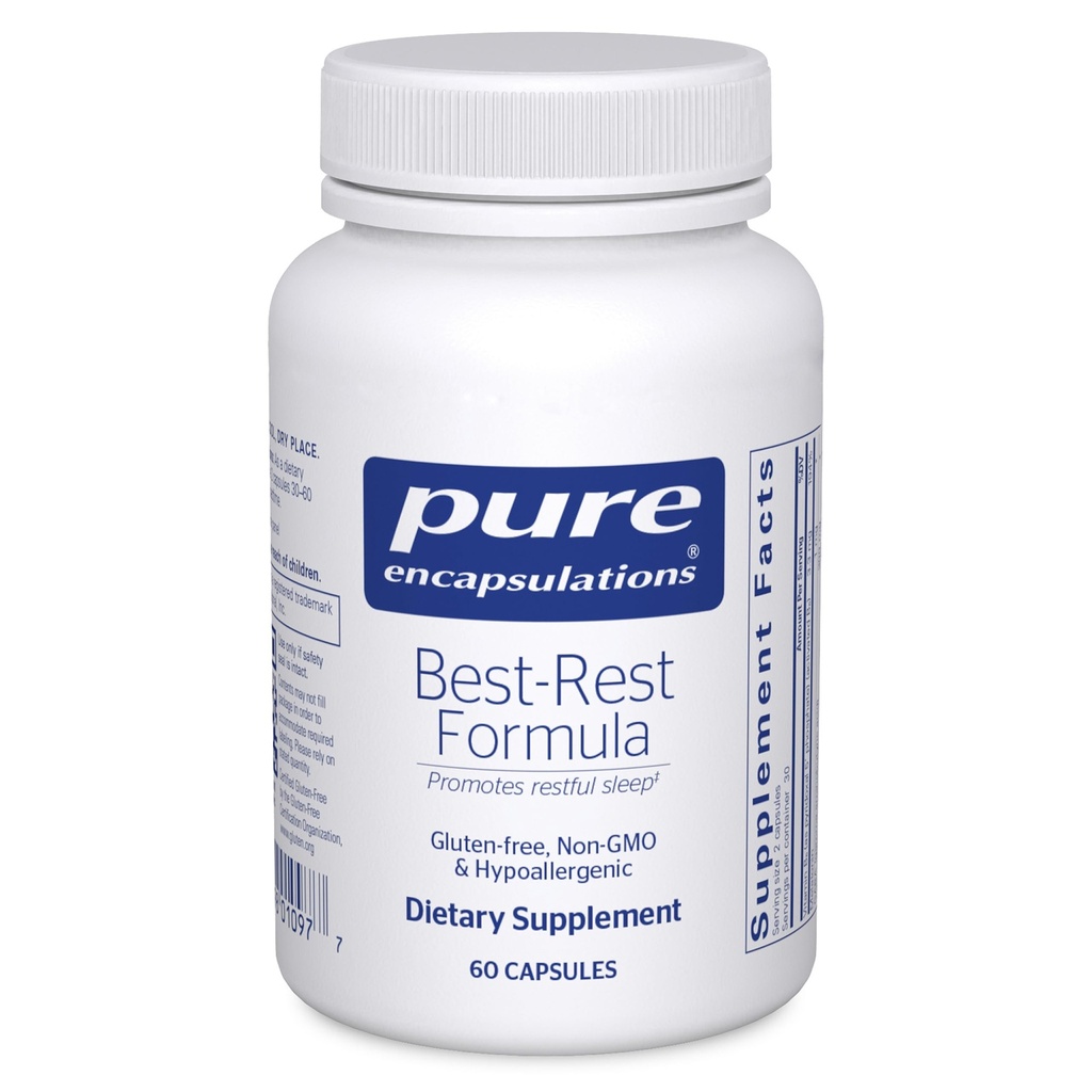 Puhdas Capsulations Best-Rest Formula - tukee levollinen uni - rentoutumista - levollinen uni täydentää - ei-GMO & Vegan - 60 kapselia