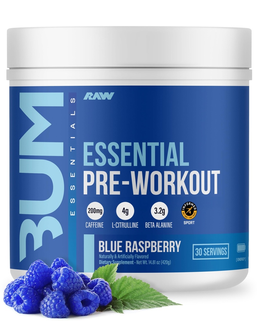 RAW Nutrition - Essential Pre - Chris Bumstead Pre Treout Formula, Urheilu ravitsemus Pre-Workout Powders 