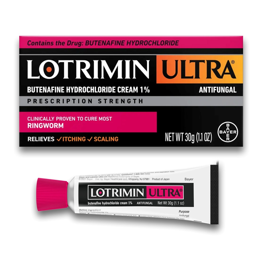 Lotrimin Ultra Ringworm Cream, Butenafine Hydrochloride 1%, effektiv antifungal behandling av Most Ringworm, 1.1 Ounce (30 Grams)