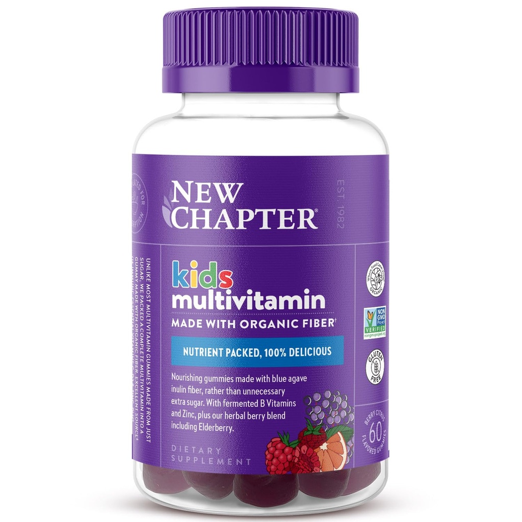 Uusi luku Lapset Monivitamiini Gummies - 65% vähemmän sokeria, lapset namia vitamiineja C, D3 & Sinkki, ei-GMO, gluteeniton, Berry-Citrus, 60ct