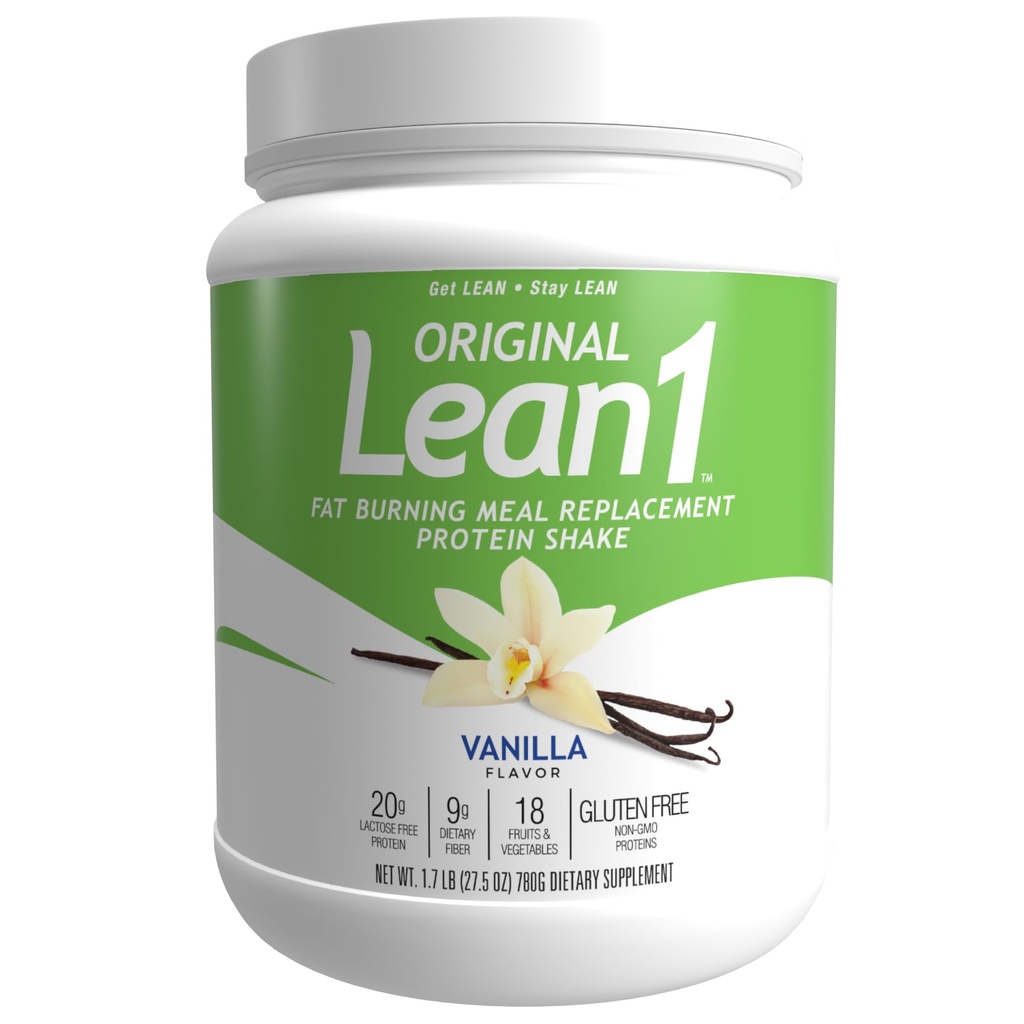 Nutrition 53 Lean 1 Fat Burning Protein Shake, Vanilla Flavor, 15 Tarjoilu Tub