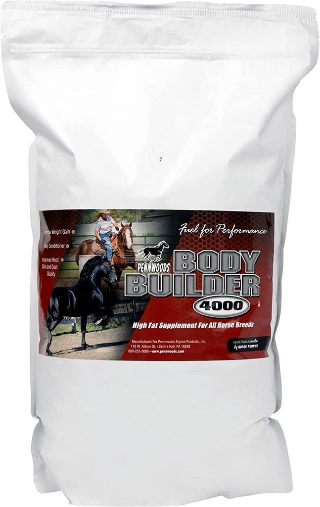 Pennwoods Body Builder 4000, Hevosen painonnousu täydentää, korkea rasva ja energia Hevonen Paino Rakentaa kehon hoito Hevonen vitamiinit, parantaa sorkka laatu - 12lb Bag