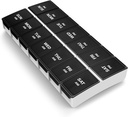 BUG HULL 7 päivän Pill Organizer - Kannettava pillerilaatikko, Matkalaukku, Musta