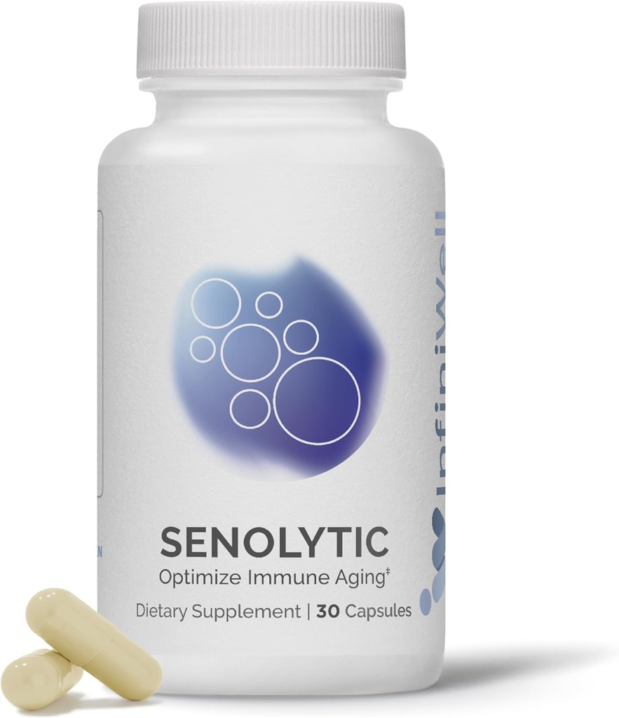 InfiniWell Senolyyttinen pitkäikäisyys lisäravinteet - Optimoi solujen vanheneminen, auttaa tukemaan kognitiivista toimintaa ja neurologista käsittelyä - Resveratrol, Pterostilbene & Quercetin (30 kapselia)