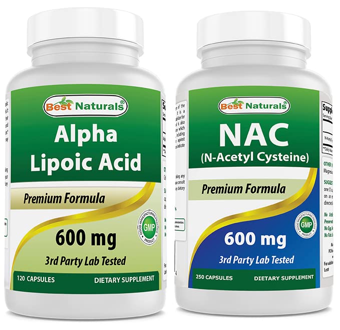 Best Naturals Alpha Lipoic Acid 600 mg & NAC N-asetyyli- systeiini 600 mg