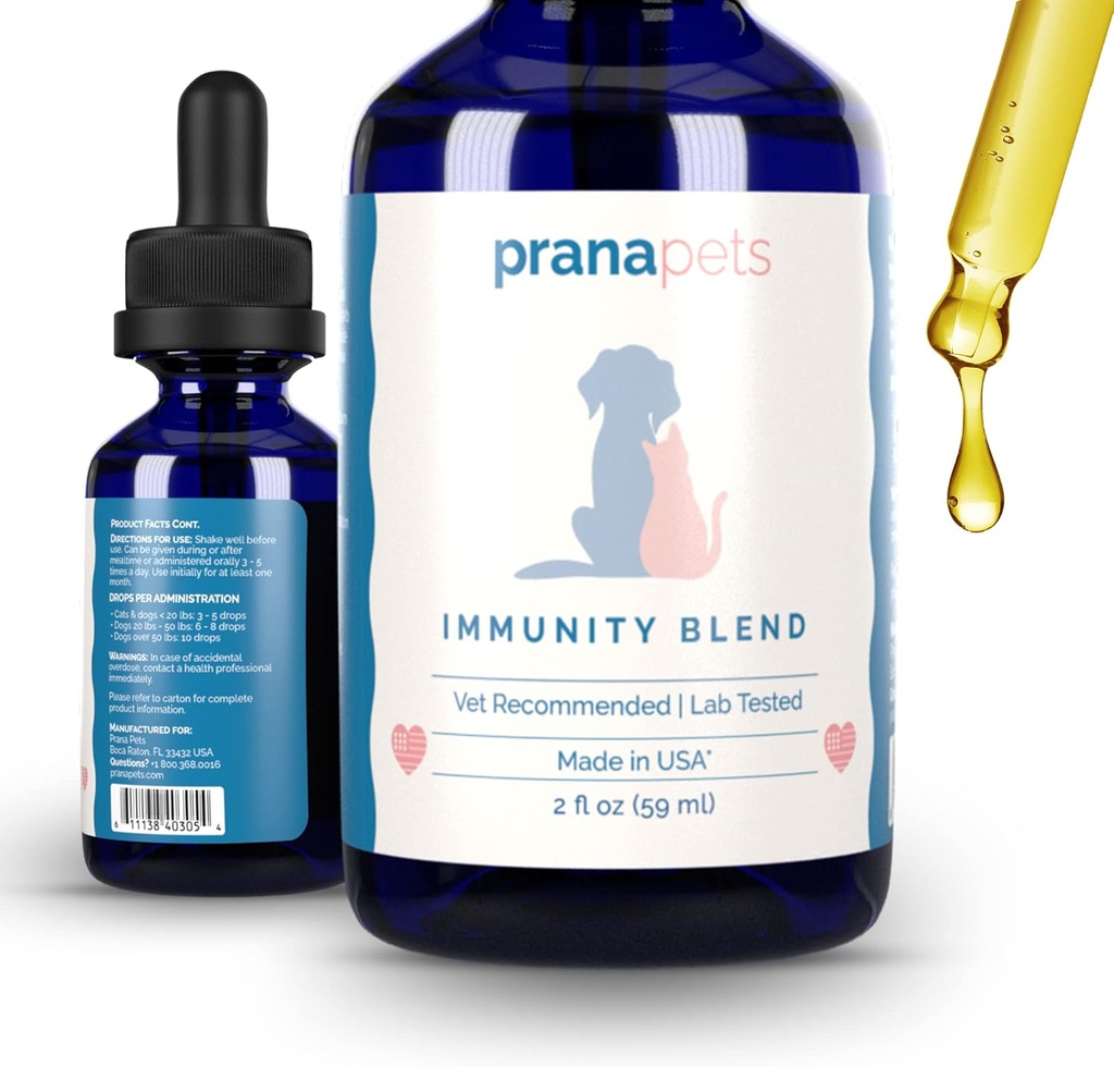PranaPets Immuniteetti Blend täydennysosa koirille ja kissoille Luonnollisesti auttaa lievittää väsymys ja heikkous lemmikkieläimet ...