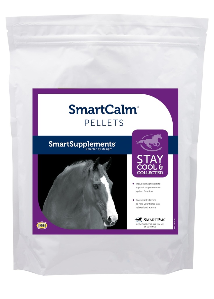 SmartCalm Pellets Horse Calming Supplement | No Added Sugar or Herbs | Equine Supplement | 56 Servings | 7,5 lb Bag