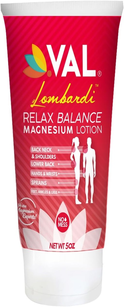 VAL Lombardi Relax Balance Magnesium Lotion ... Arnica, Camphor & Mentol... Nopea helpotus nivelille, lihaksille, takaisin, hartioille, jaloille