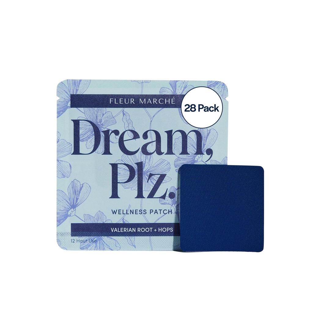 Fleur Marche Dream, Plz Kasvitieteellinen uni Patch - Better ZZZ's with Valerian Root, L-Theanine, Lavender Oil & Hops - Natural Sedative - Erittäin biologisesti käytettävissä - 28 paikkaa