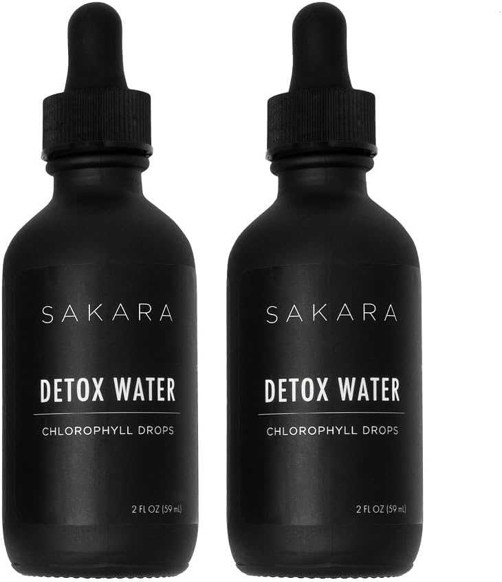 SAKARA Detox Water Drops, 60 Servings - klorofylli Liquid Drops, klorofylli vesi lymphatic Drainage, Body Detox Drink, Natural Energy Support, Liquid klorofylli Drops Supplement, Vitamiinit