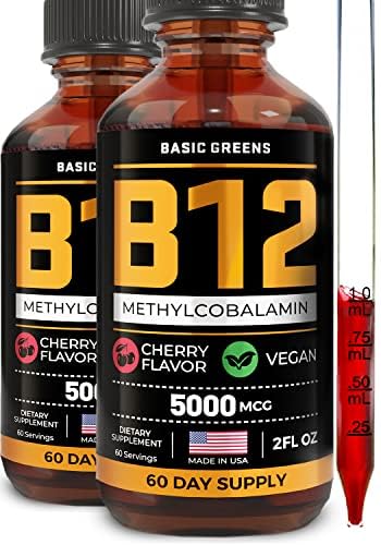B12-vitamiini Sublingual Liquid Drops 5000 mikrog 