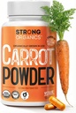 USDA Organic Carrot Powder Capsules (120), Grown in USA, Eye Support, Beta karoteeni, A-vitamiini, Karotenoidit, Antioksidantteja, 106 °F Max, Vegan, Kosher-2 kuukauden tarjonta