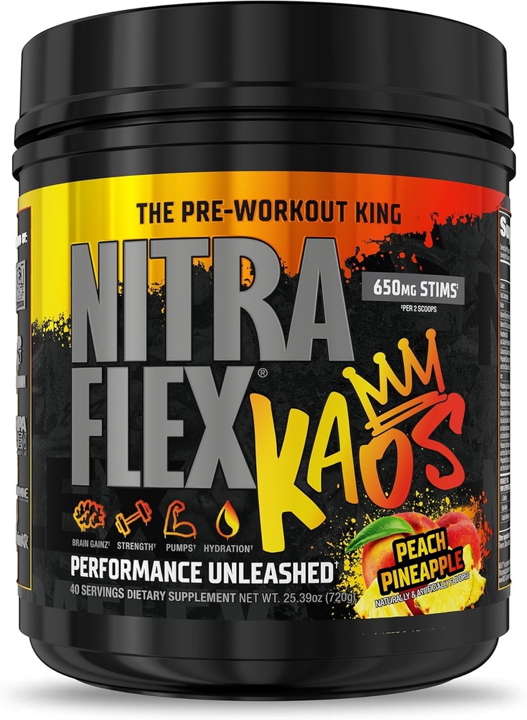 GAT SPORT Nitraflex KAOS Esityöjauhe (persikka ananas)