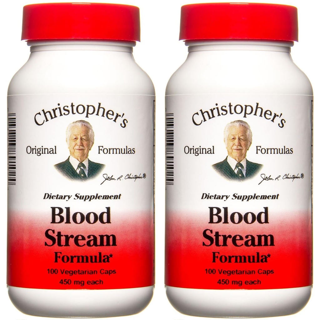 Christopher's Original Formula Blood Stream Formula - Verenkierron lisäravinteet - tukee vein Elasticity, puhdas & puhdas verenvirtaus - pakkaus 2