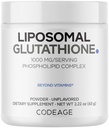 Codeage Liposomal Glutathione Powder - 1000 mg Vegan Reduced L-Glutathione per servering, Liposomal Leverans - 2-månaders Supply - Osmakad - Fosfolipid - Non-GMO Gluten-Free - 2,22 Oz