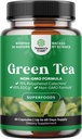Grönt te extrakt kapslar - 500 mg ren bladgrön te koffein tillskott - EGCG, koffein extrakt och polyfenoler tillskott för hälsosam metabolism stöd för kvinnor och män - Natural Detox - 60 greve