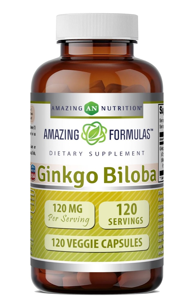 Hämmästyttävä Formula Ginkgo Biloba 120 Mg Supplement 120 Kapselia Standardoitu Sisältää 24% Ginkgo Flavone Glycosides 