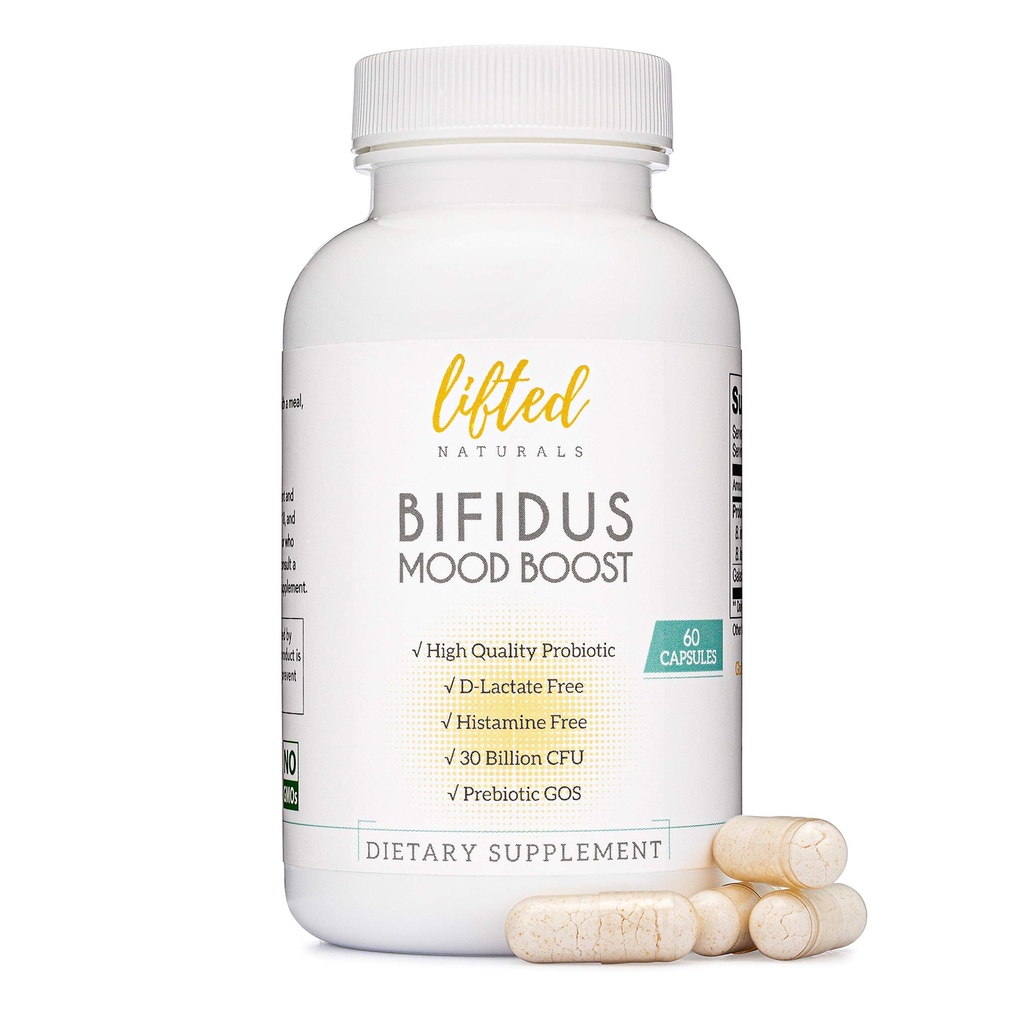 Probiootit 30 miljardia PMY - Bifidus Mood Support Supplement w/prebiootit & probiootit naisille ja miehille - Mood & Digestion Support- Histamine Free - Natural Mood Boost - 60 päivän tarjonta, ei-GMO