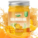 ACEYO (12 OZ) Irish Sea Moss Gel Raw Vegan Mango Ananas Flavor 102 Vitamiinit ja mineraalit Wild Harvennettu ei- GMO: n immuunipuolustus Booster Kilpirauhasen digestiivinen tuki