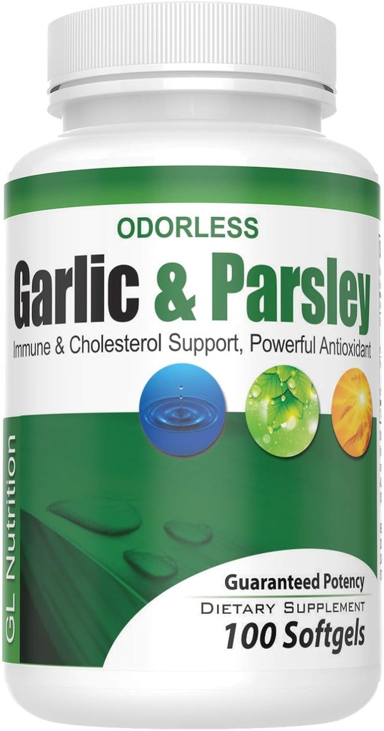 Odorless valkosipuli ja persilja Softgels by GL Nutrition 