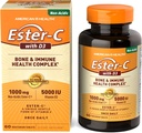 American Health EsterC med D3 Bone Immune Complex Vegetarian Tablets 24Hour Immune Support 1000 mg EsterC 5000 IE Vitamin D3 NonAcidic Vitamin C Servings, 60 Count