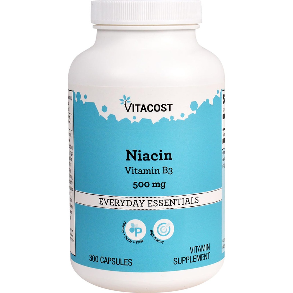 Vitashost Niacin (Vitamin B-3) - 500 mg - 300 kapselia