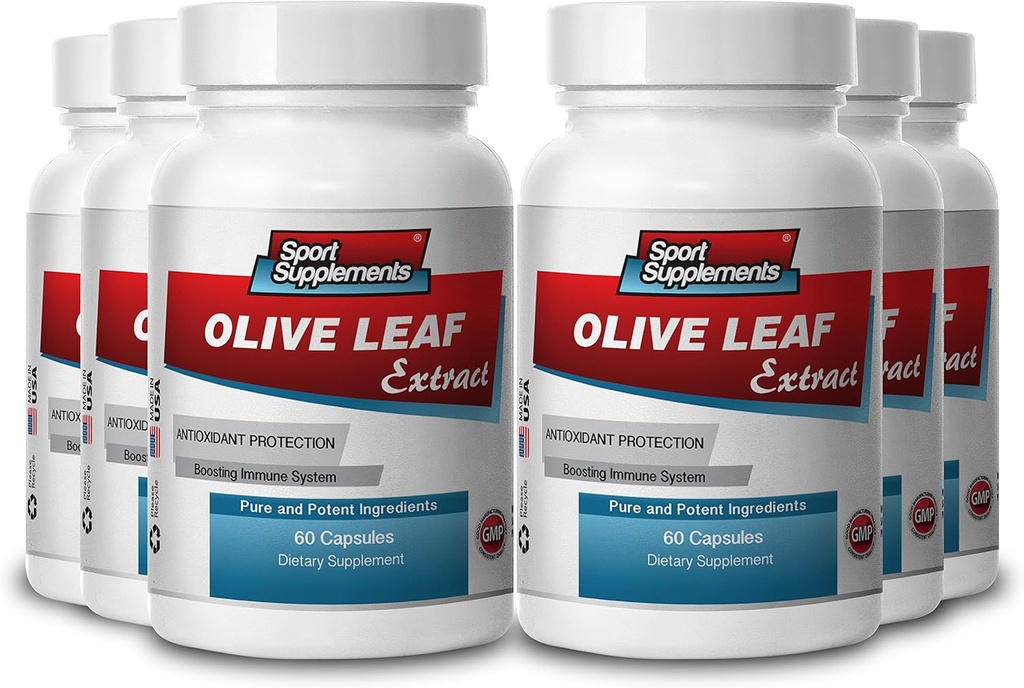 Sporttillskott Olivblad Extrakt Kraftfull Antioxidant, Immune System Health 500mg (6 flaskor, 360 kapslar)